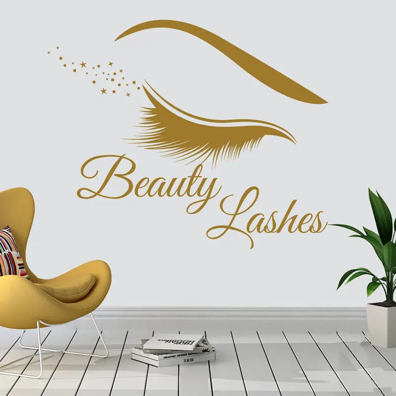 Beauty Makeup Wallpaper - Pestañas modernas, pegatina de pared de