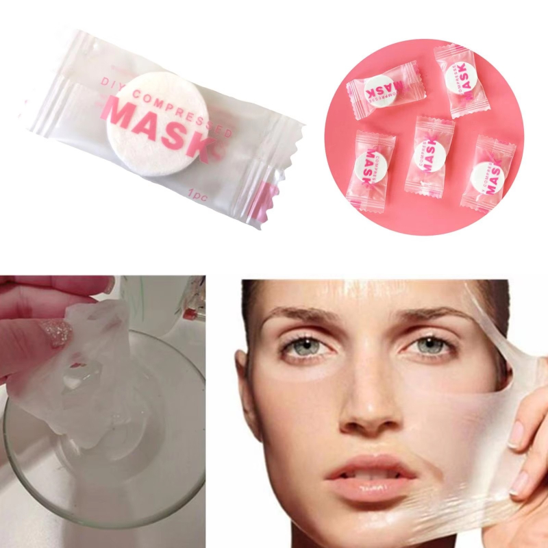 Sheet Face Mask Pack - 100 Mascarillas Faciales Comprimidas Desechables, Portátiles