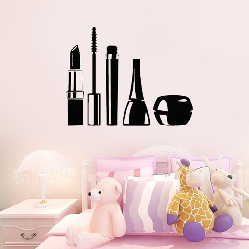 Beauty Makeup Wallpaper - Pegatinas de pared de cosméticos para
