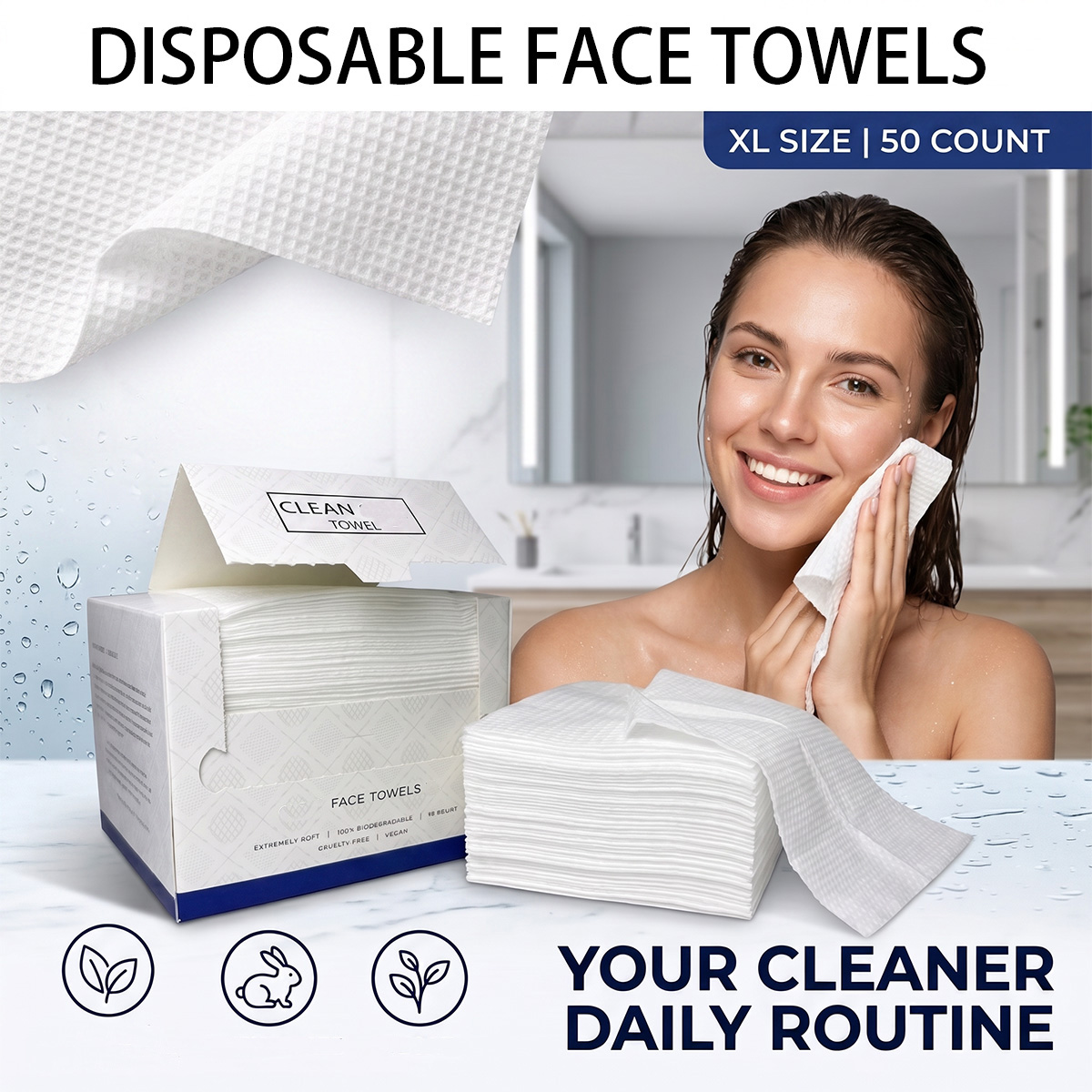 Paquete de 50 Toallitas Facial - Beauty Makeup Organizer reseña y precio