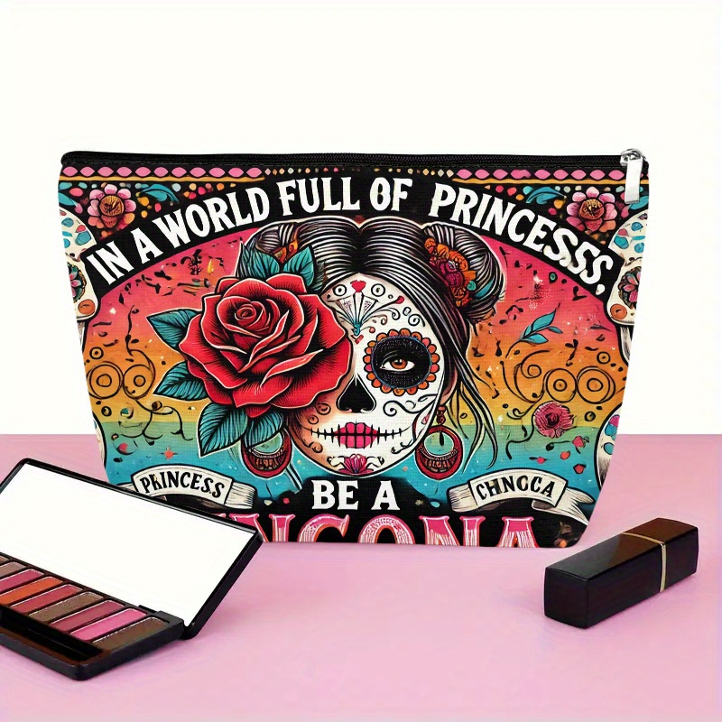 Una bolsa de cosméticos con fl - Beauty Makeup Bag reseña y precio