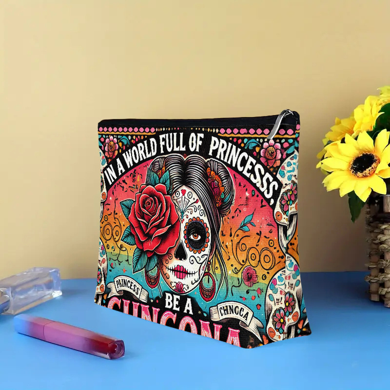 Una bolsa de cosméticos con fl - Beauty Makeup Bag reseña y precio