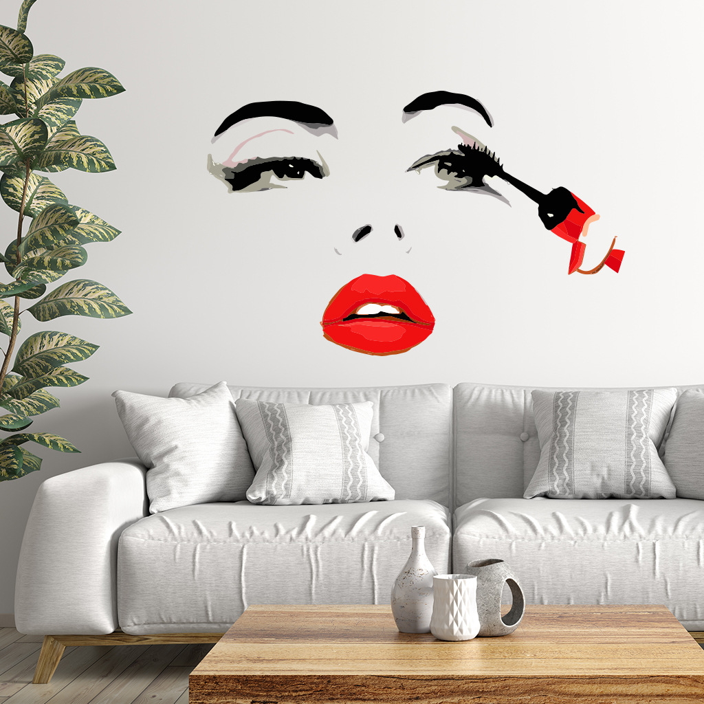 Pegatina de pared de cara feme - Beauty Makeup Wallpaper reseña y precio